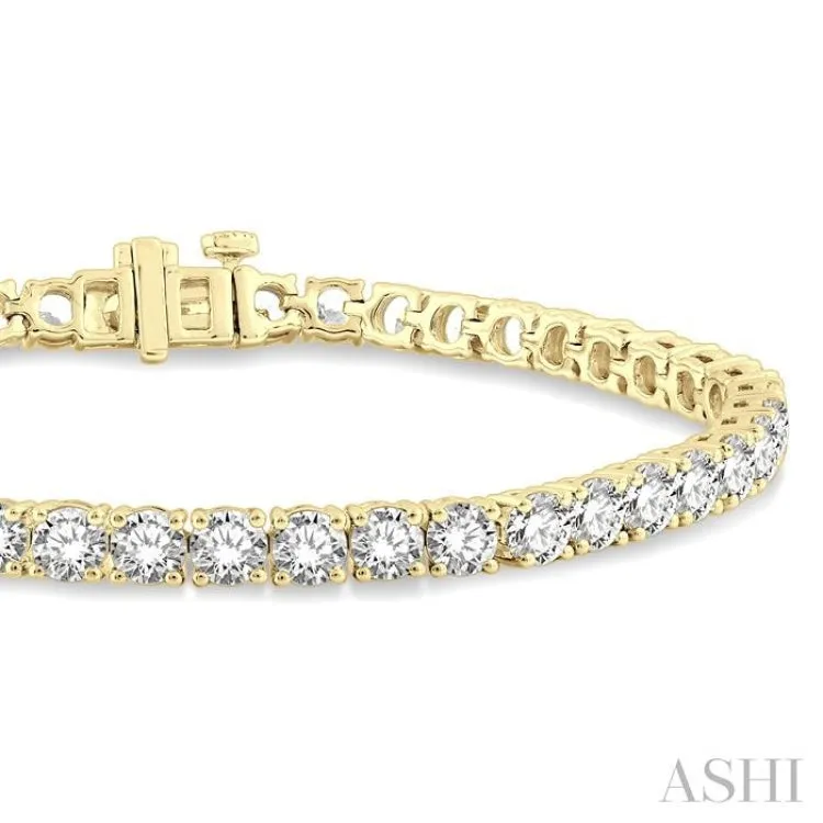 9 ctw Round Cut Diamond Tennis Bracelet in 14K Yellow Gold