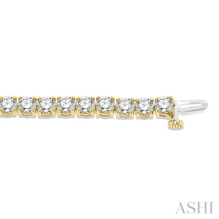 9 ctw Round Cut Diamond Tennis Bracelet in 14K Yellow Gold