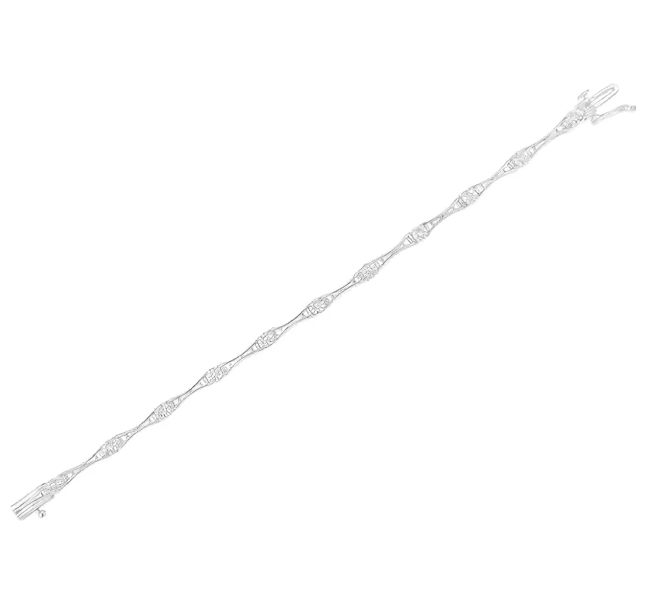 .925 Sterling Silver 1/4 Cttw Diamond Miracle-Set Flared-Bar 7" Link-Style Tennis Bracelet (I-J Color, I3 Clarity)