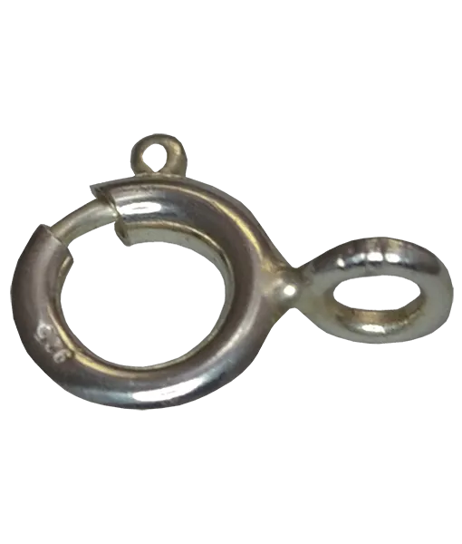 92.5 Sterling Silver 7mm Spring Ring Clasp