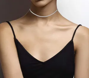 925 Sterling Silver Figaro Choker Necklace
