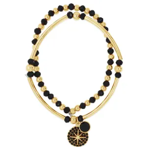 Absolute Gold Black Beaded Bracelet