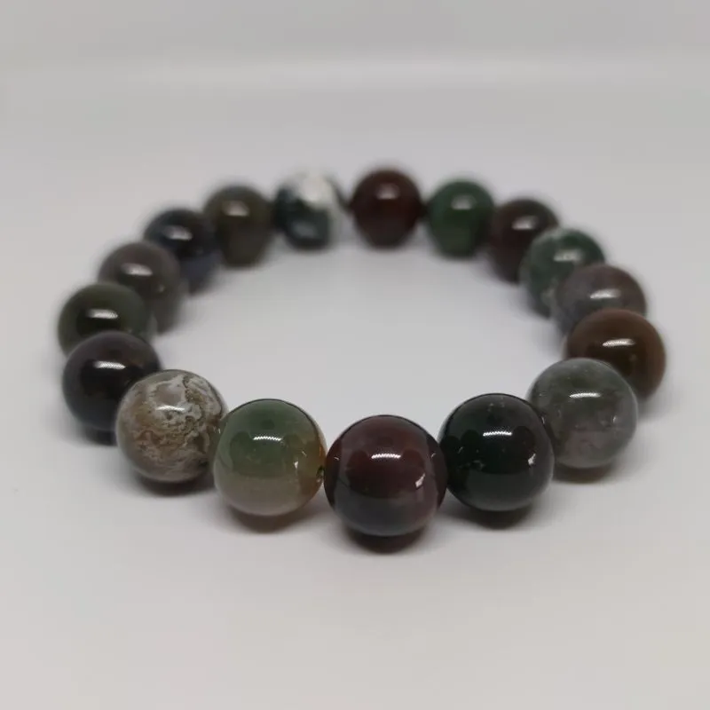 Agate Round Bead Crystal Bracelet