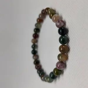 Agate Round Bead Crystal Bracelet