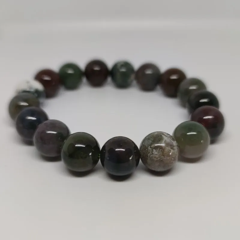 Agate Round Bead Crystal Bracelet