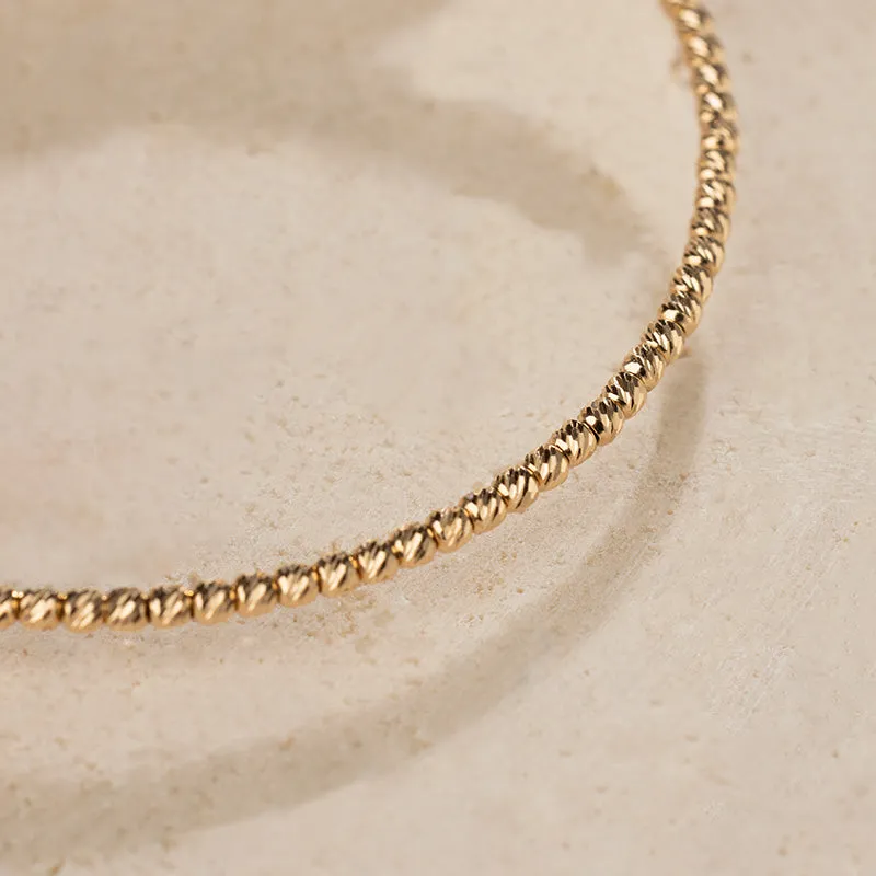 Akoya Pearl 18K Gold Elastic Free-Style Bangle Bracelet