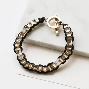 Anne klein clear crystal with blak cloth Bracelets