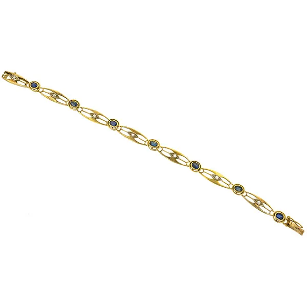 Antique Sapphire & Diamond Link Bracelet