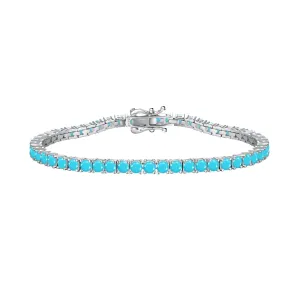 ANYCO Bracelet 3mm Blue Sapphire Bracelets Bulk Cz Cubic Zirconia Tennis Bracelets Women Chains S925 Silver Bracelet