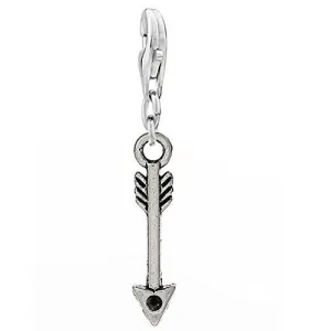 Arrow Clip On For Bracelet Charm Pendant for European Charm Jewelry w/ Lobster Clasp