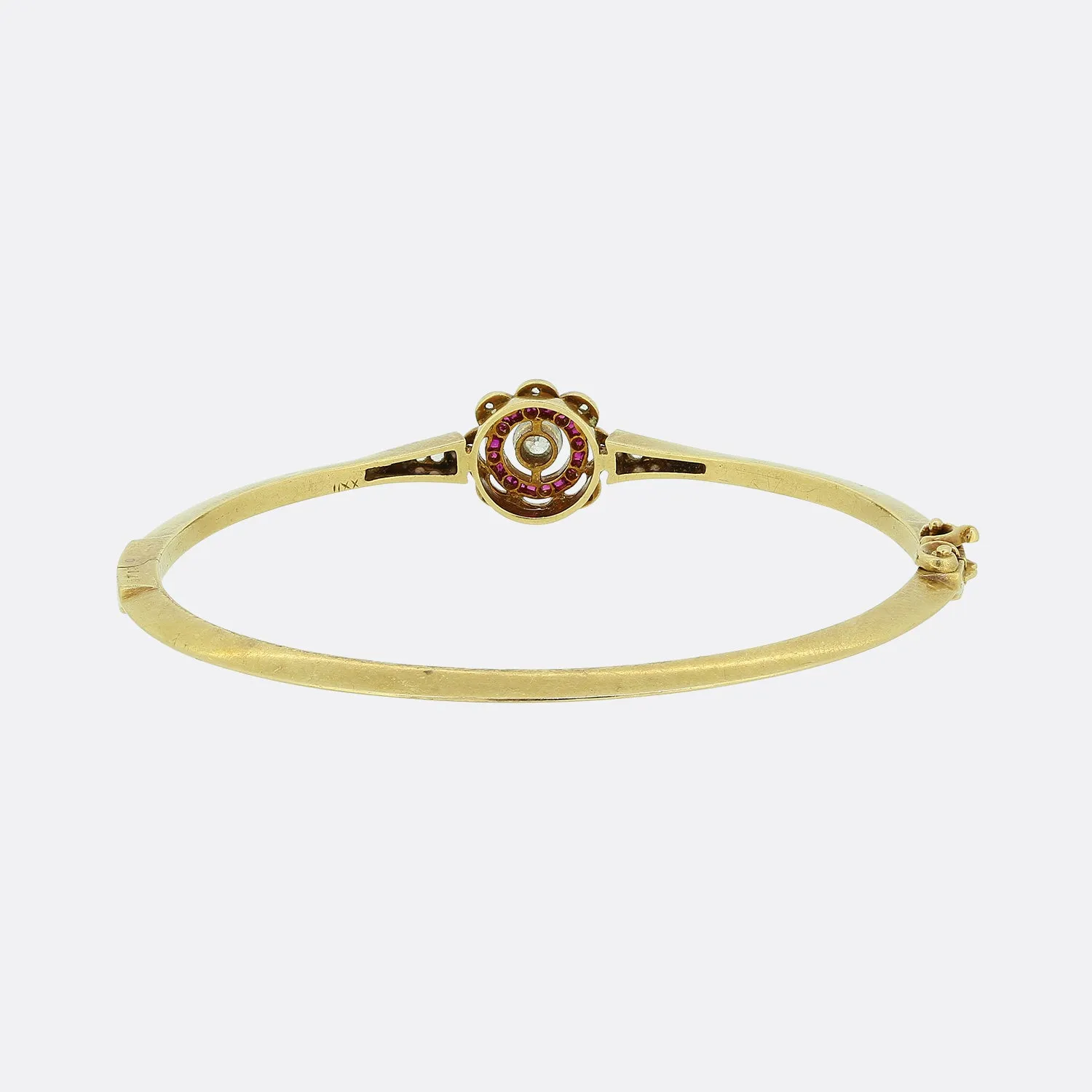 Art Deco Ruby and Diamond Target Bangle
