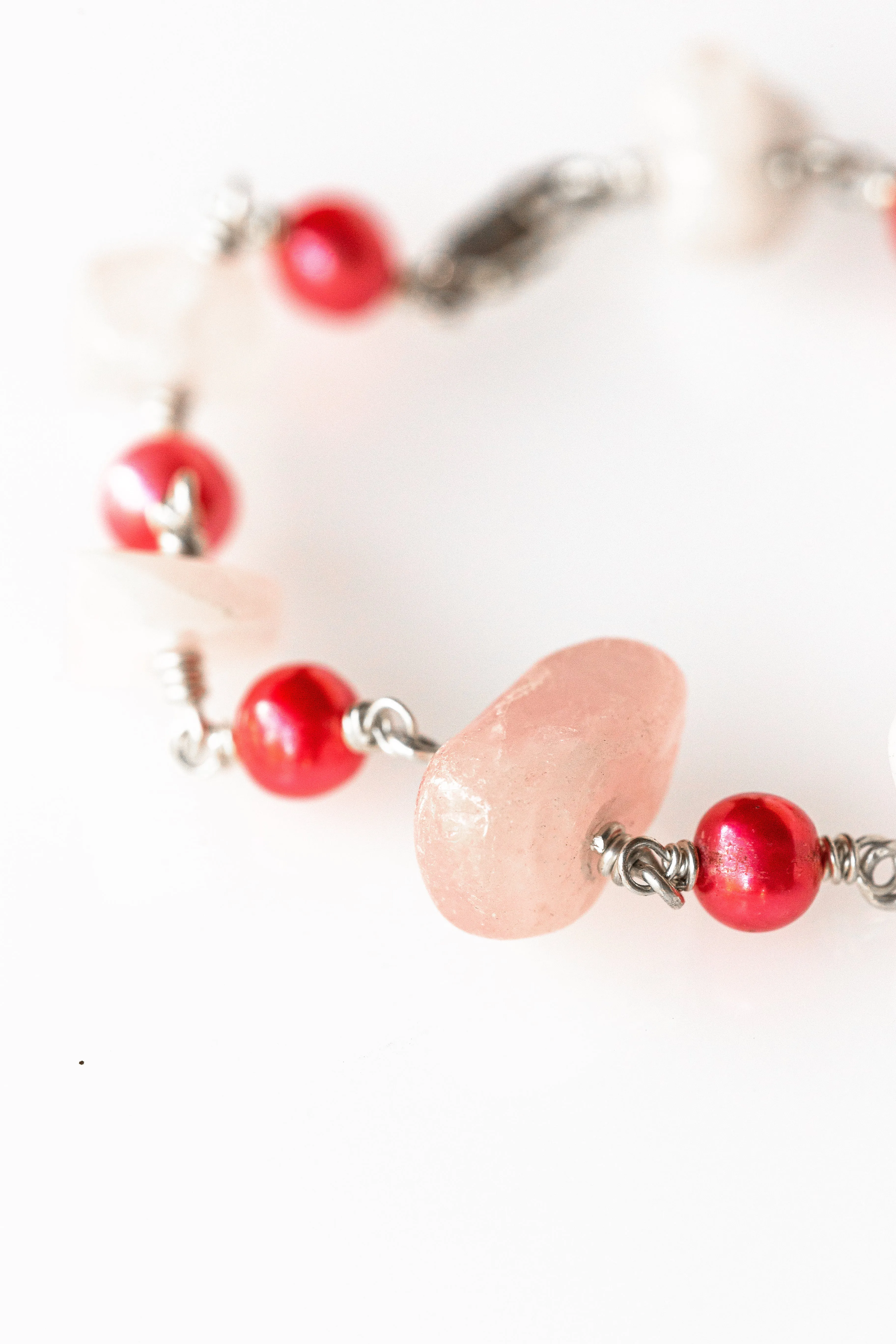 As Seen On Jane the Virgin Rose Quartz Freshwater Pearl Bracelet