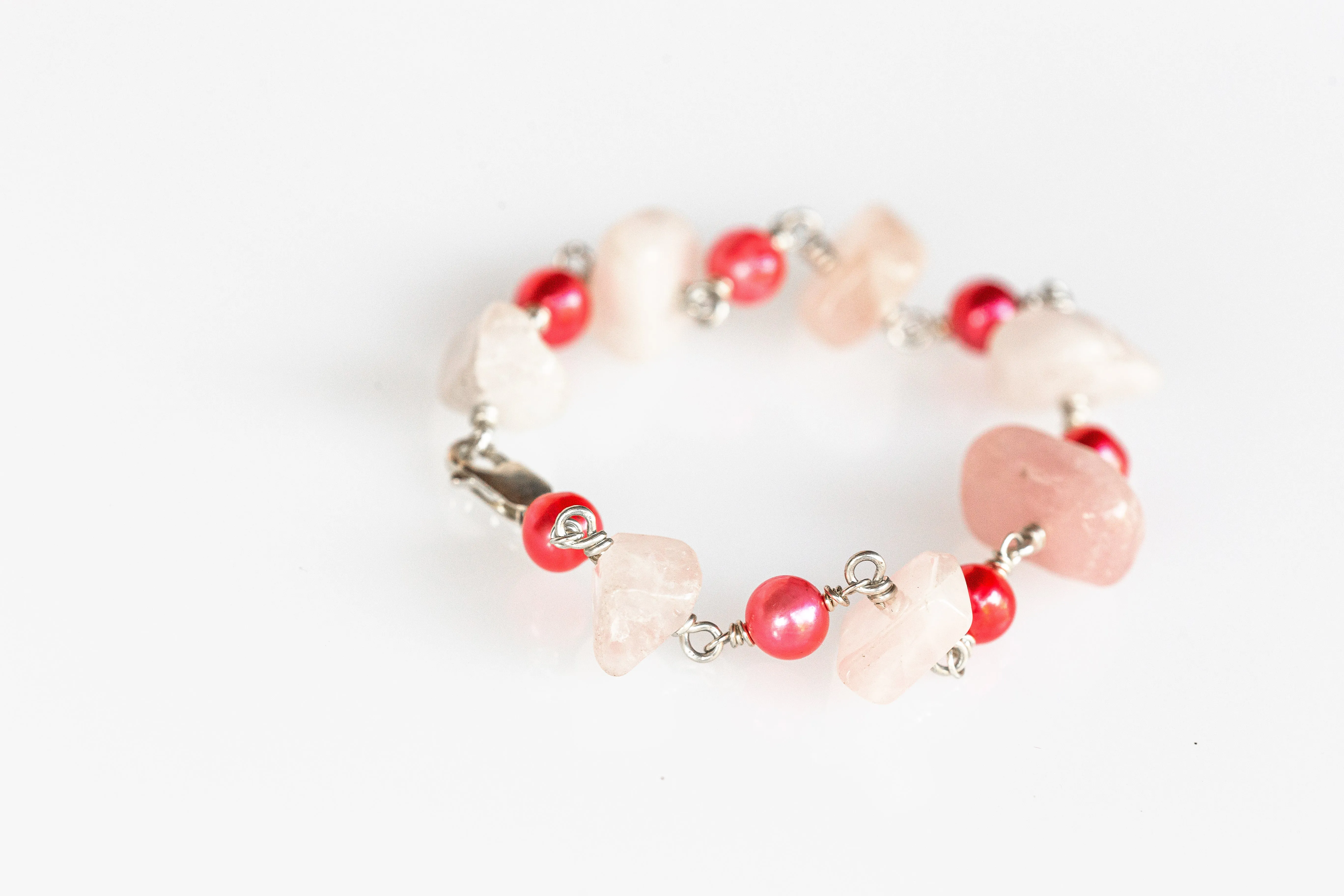 As Seen On Jane the Virgin Rose Quartz Freshwater Pearl Bracelet
