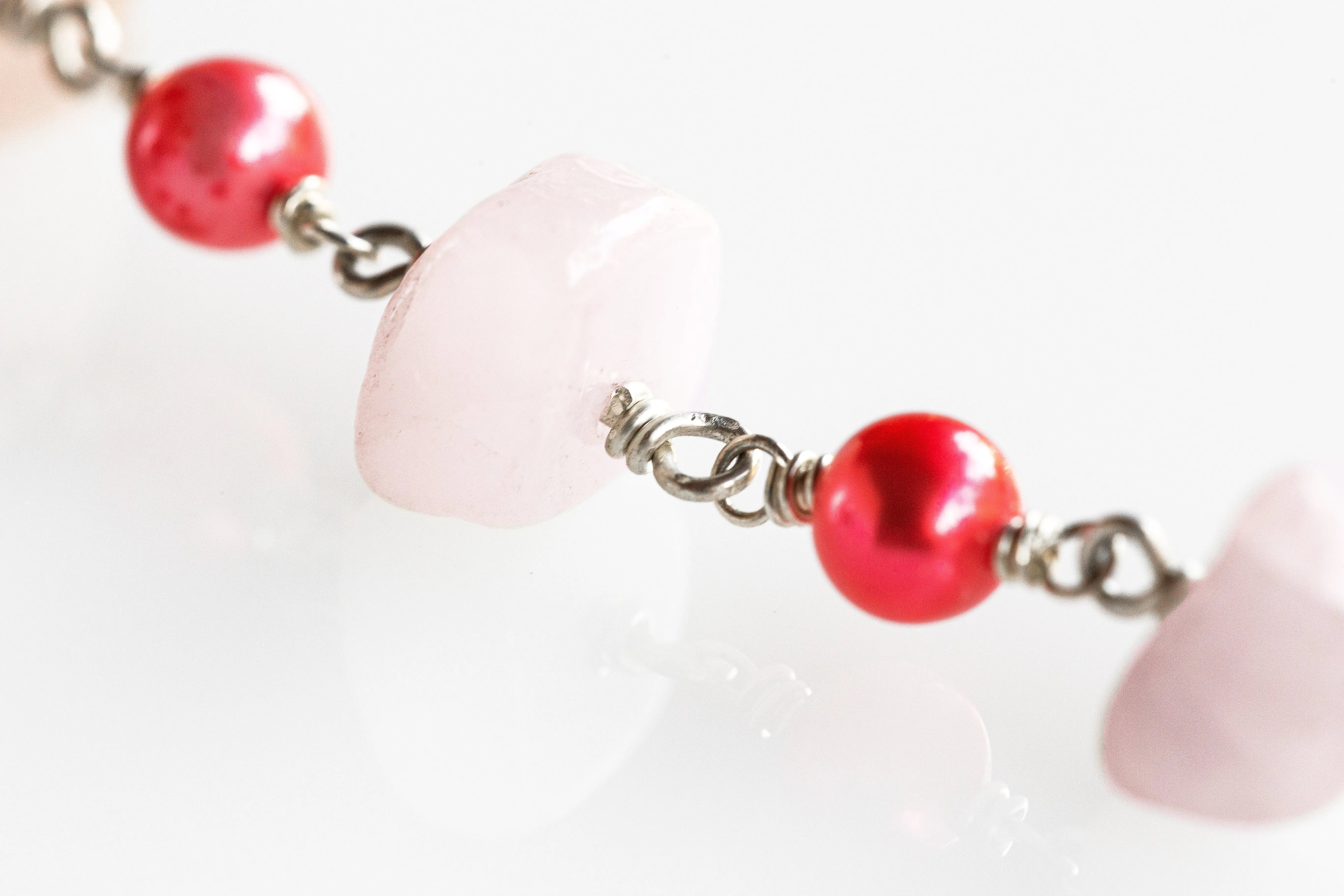 As Seen On Jane the Virgin Rose Quartz Freshwater Pearl Bracelet