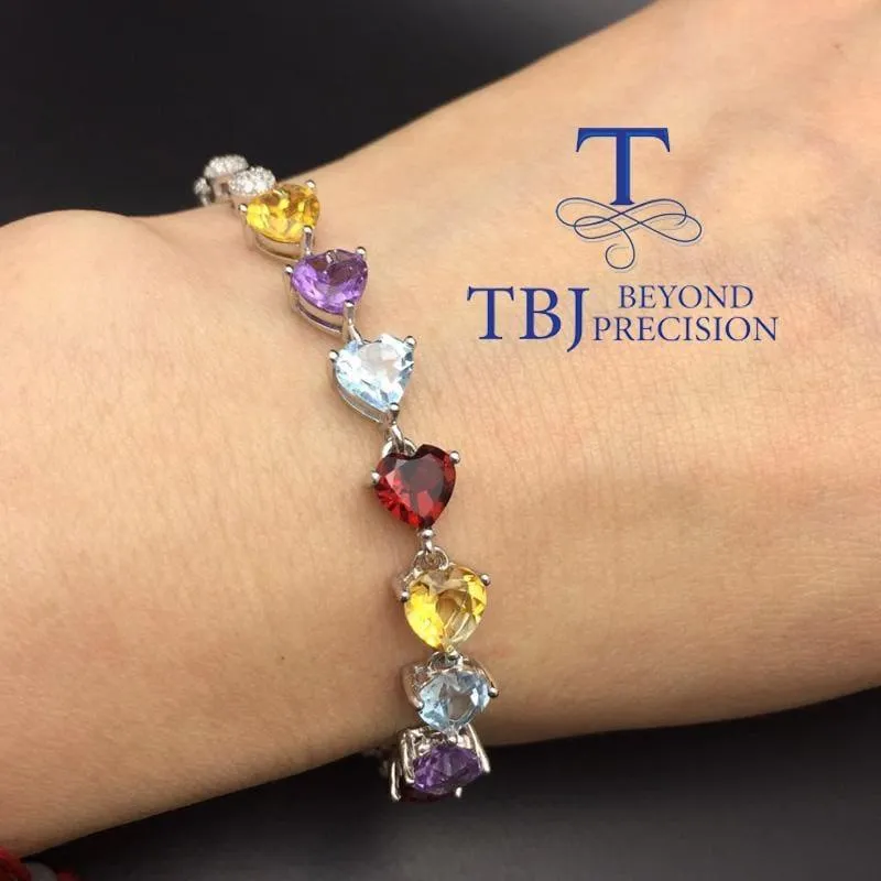 Beautiful and Colorful 925 Gemstones Bracelet