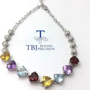 Beautiful and Colorful 925 Gemstones Bracelet
