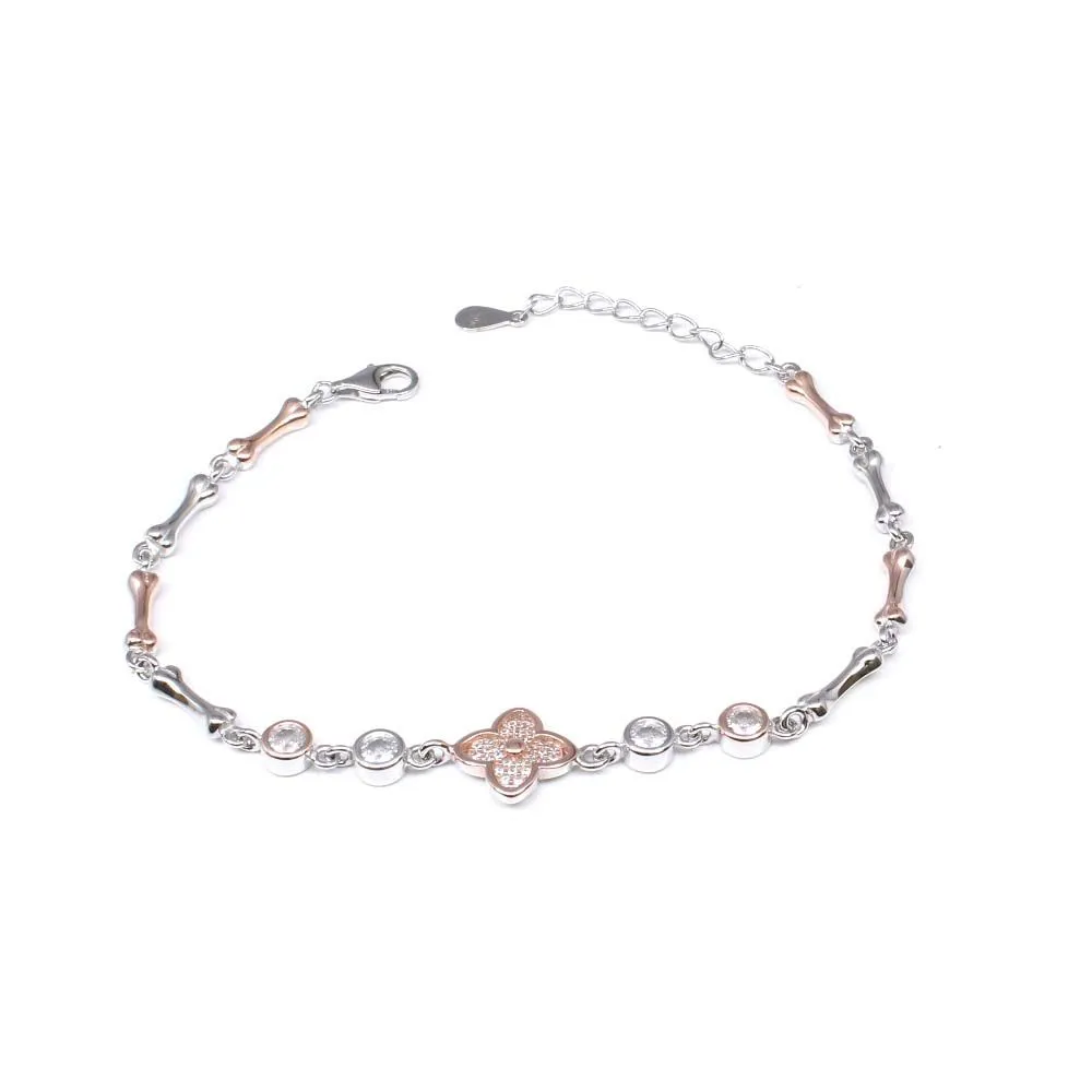 Beautiful CZ 925 Sterling Silver Bracelet for Girls in platinum finish