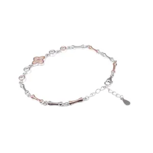 Beautiful CZ 925 Sterling Silver Bracelet for Girls in platinum finish
