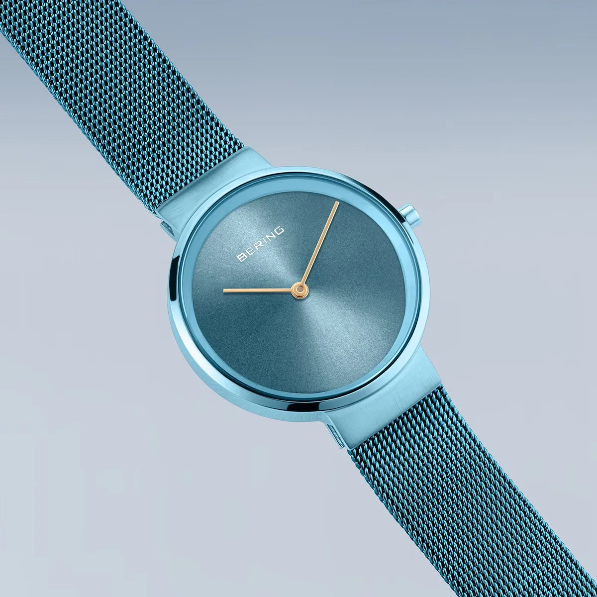 Bering Ladies Classic Blue Mesh Bracelet Watch
