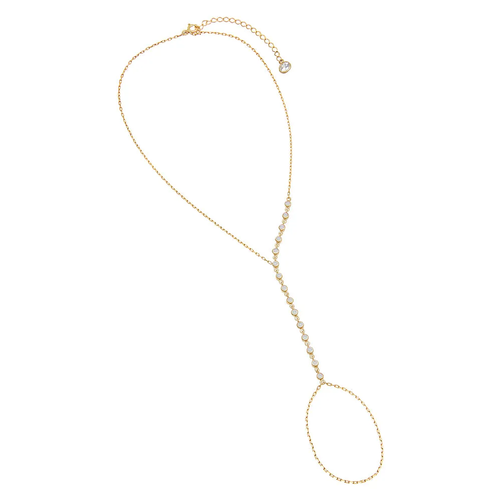 Bezel Hand Chain Bracelet