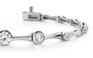 Bezel Set Diamond Column Diamond Bracelet with 1.00 ct.(finished) 2.5mm, 3.8mm, 5mm