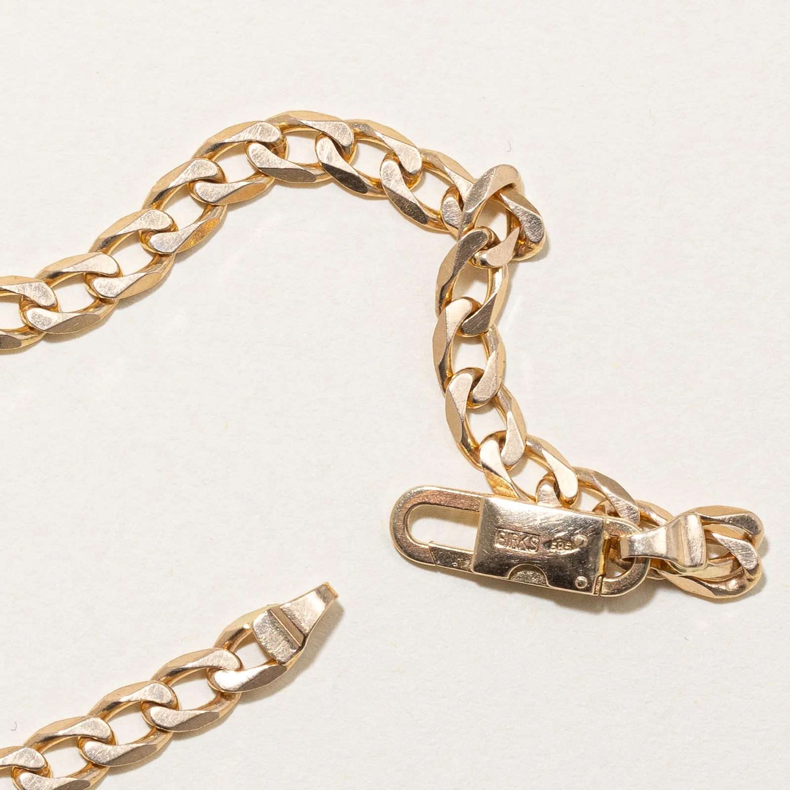 'Birks' 14k Yellow Gold Curb Link Bracelet | 4.75mm | 8.25" |