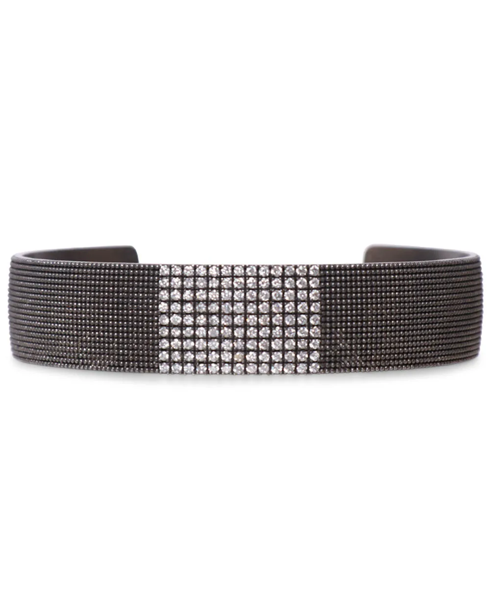 Black Rhodium Pavé Diamond Petite Cuff