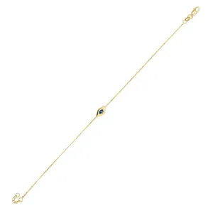 Blue Evil Eye Bracelet 14K