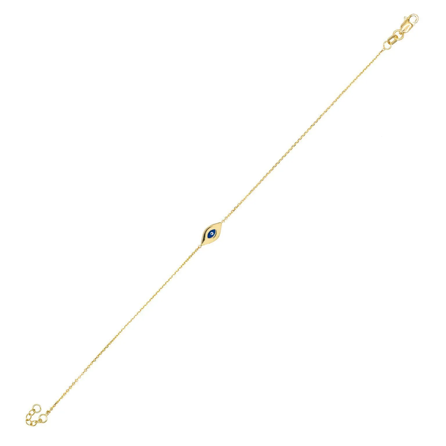 Blue Evil Eye Bracelet 14K