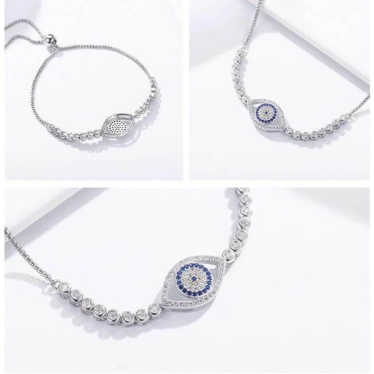 Blue Eye Link Chain Bracelet