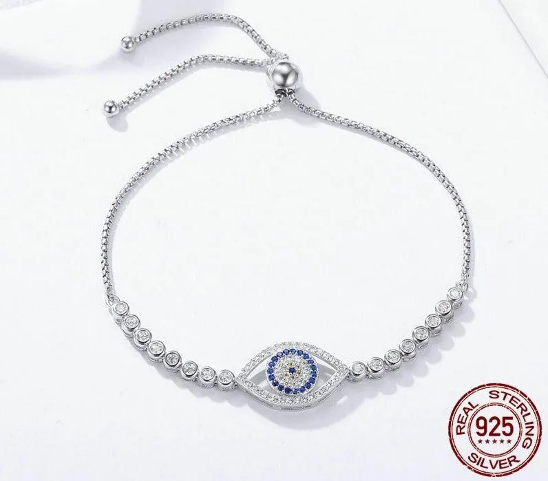 Blue Eye Link Chain Bracelet