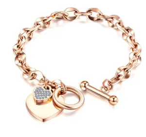 Bracelet - Stone Encrusted Heart Bracelet