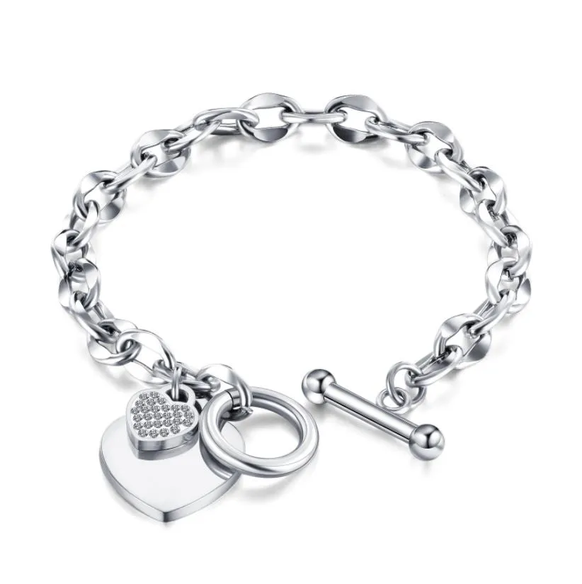 Bracelet - Stone Encrusted Heart Bracelet