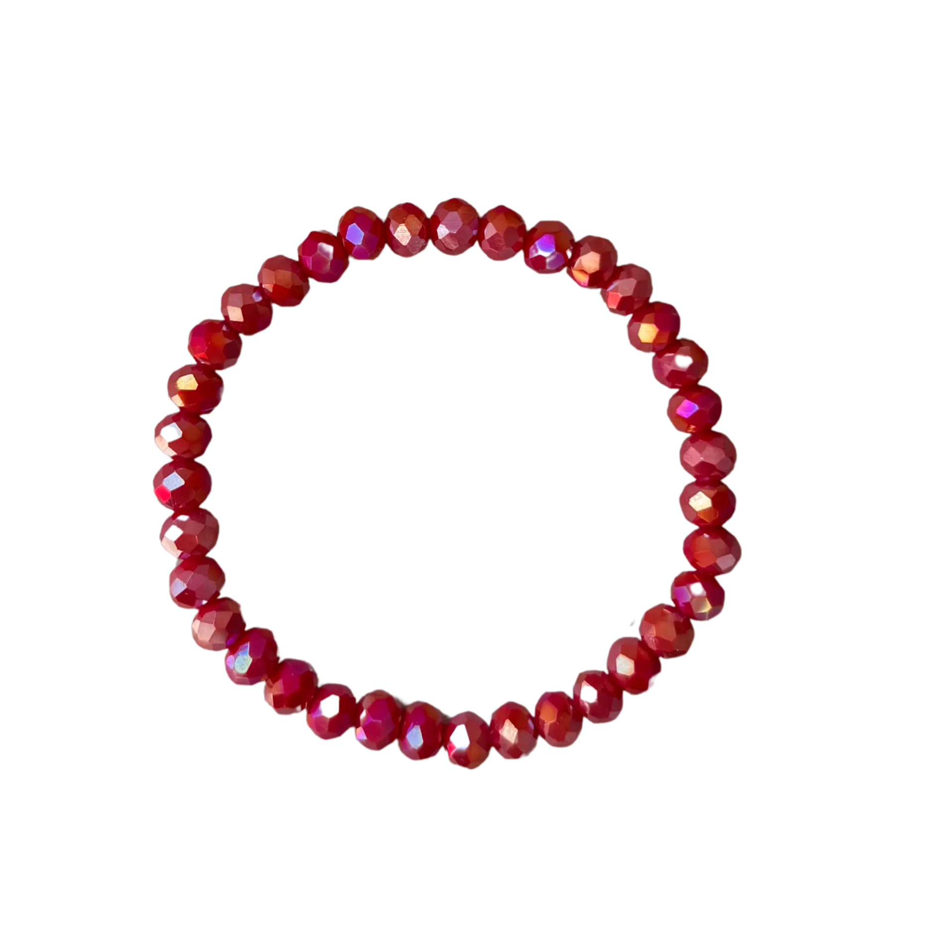 Bright Ruby AB Faceted Rondelle 6mm Bracelet