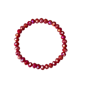 Bright Ruby AB Faceted Rondelle 6mm Bracelet