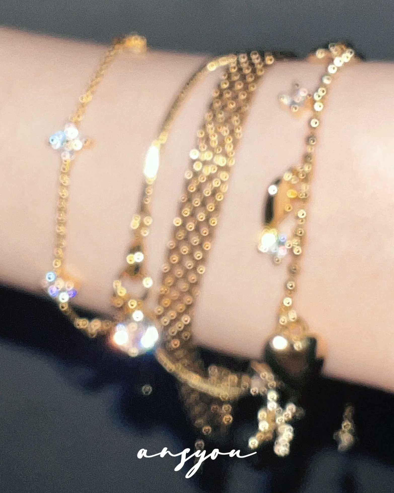 Bubble Diamond Snake Bracelet