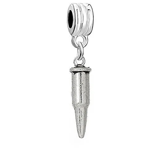 Bullet Charm Bead European Spacer for Snake Chain Charm Bracelet