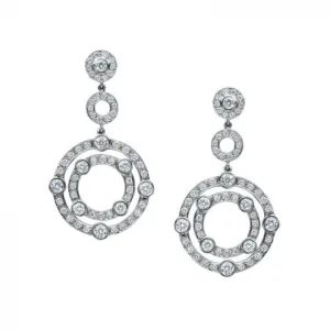 Carousel 18K White Gold Diamond Drop Earrings