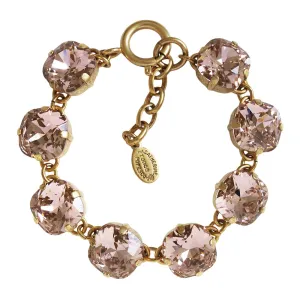Catherine Popesco 14k Gold Plated Crystal Round Bracelet, 1696G Blush