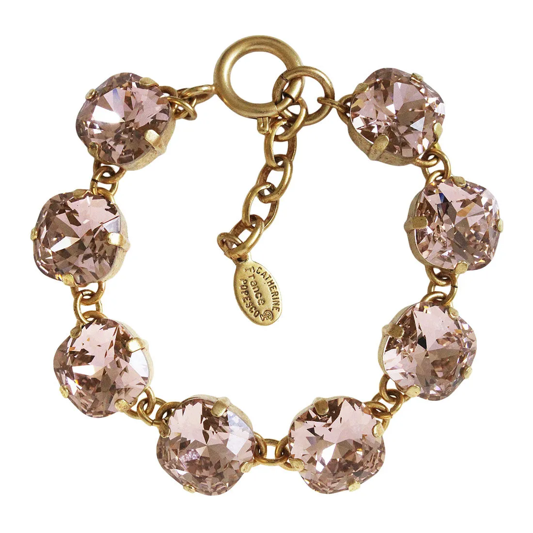 Catherine Popesco 14k Gold Plated Crystal Round Bracelet, 1696G Blush