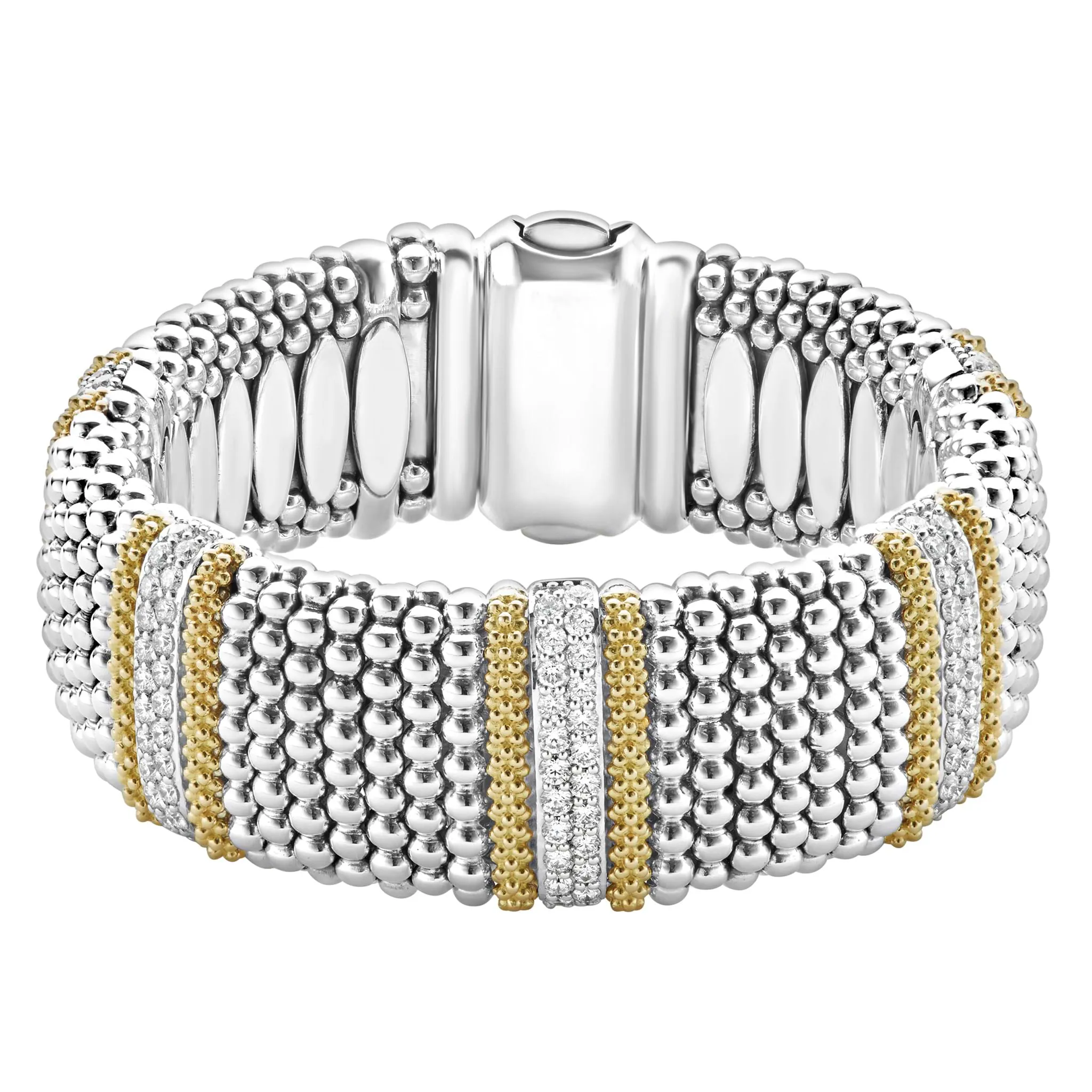 Caviar Lux Five Station Diamond Caviar Bracelet | 23mm