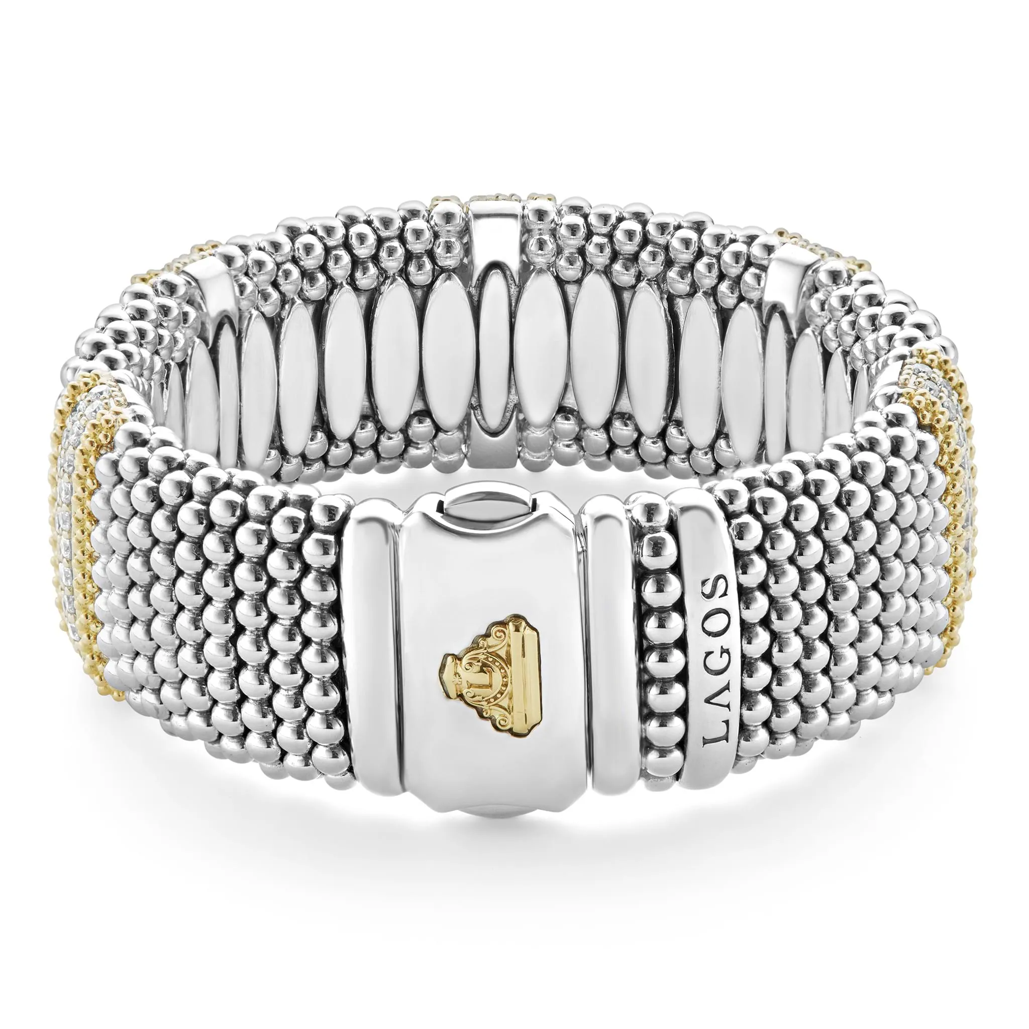 Caviar Lux Five Station Diamond Caviar Bracelet | 23mm