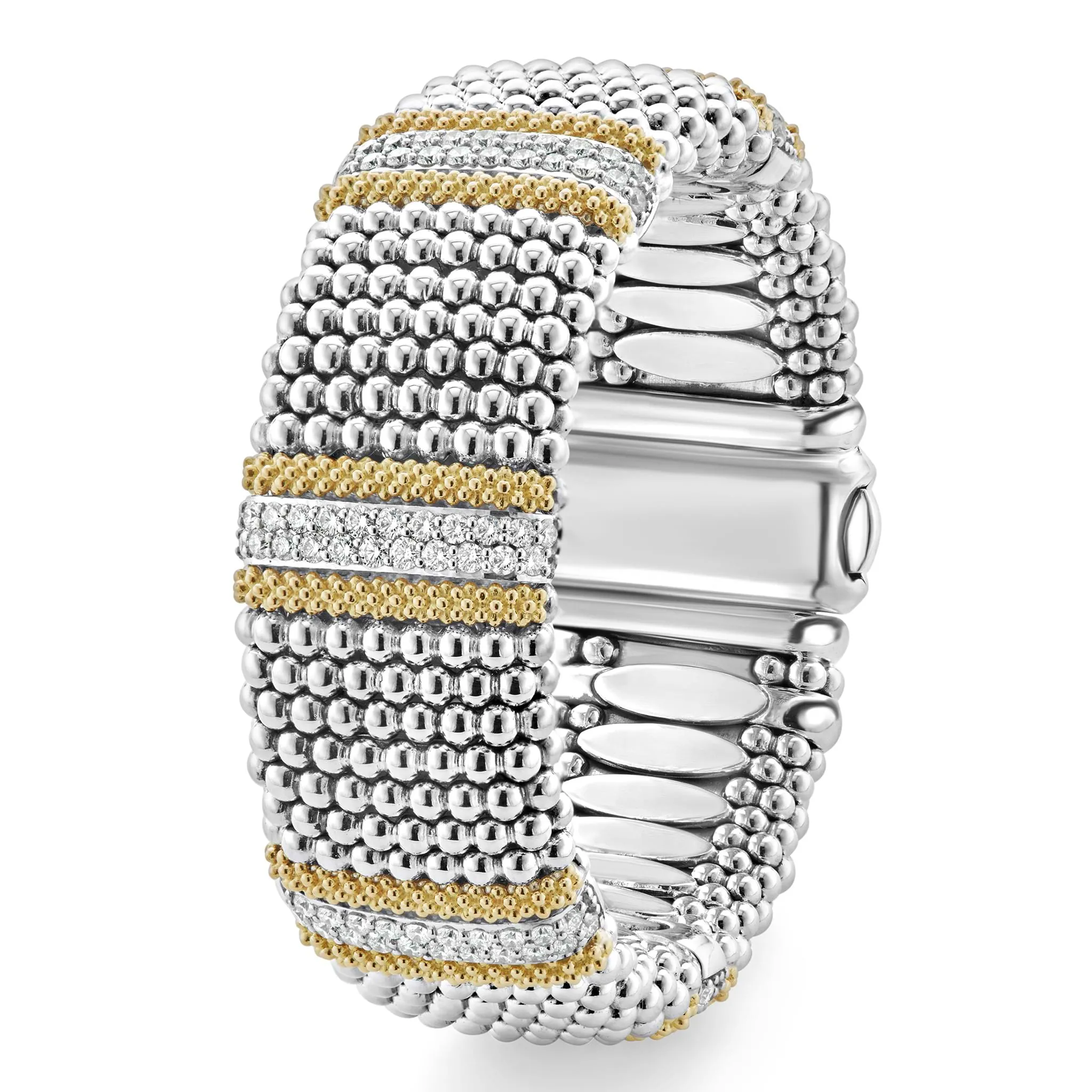 Caviar Lux Five Station Diamond Caviar Bracelet | 23mm