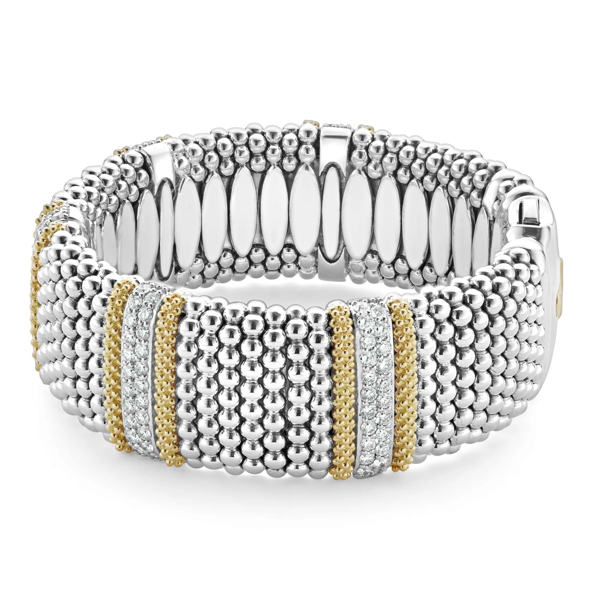 Caviar Lux Five Station Diamond Caviar Bracelet | 23mm
