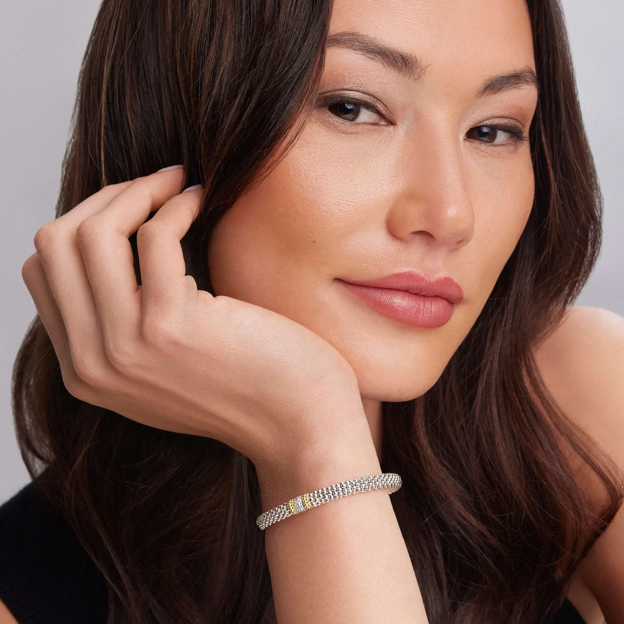 Caviar Lux Single Station Diamond Caviar Bracelet | 6mm