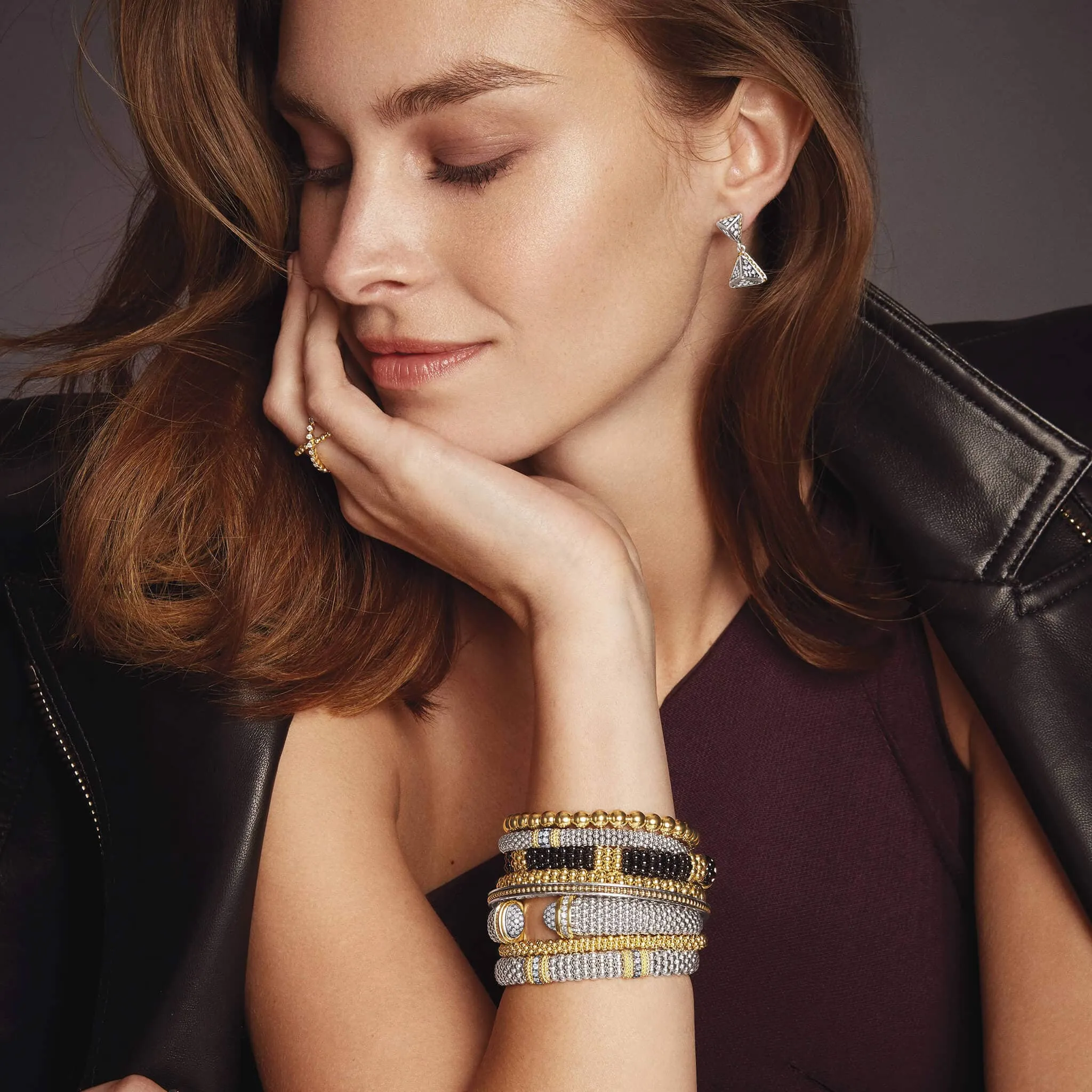 Caviar Lux Single Station Diamond Caviar Bracelet | 6mm
