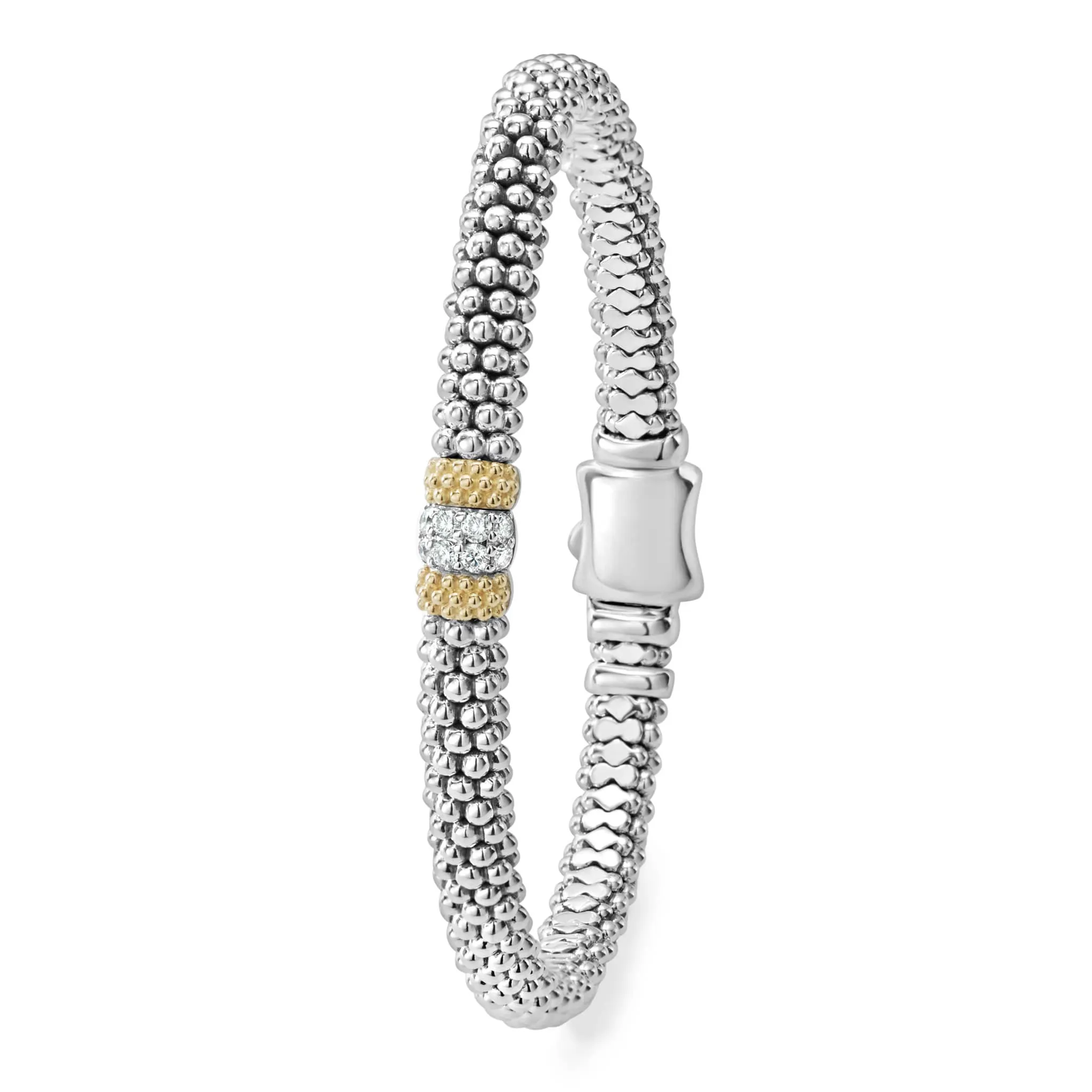 Caviar Lux Single Station Diamond Caviar Bracelet | 6mm