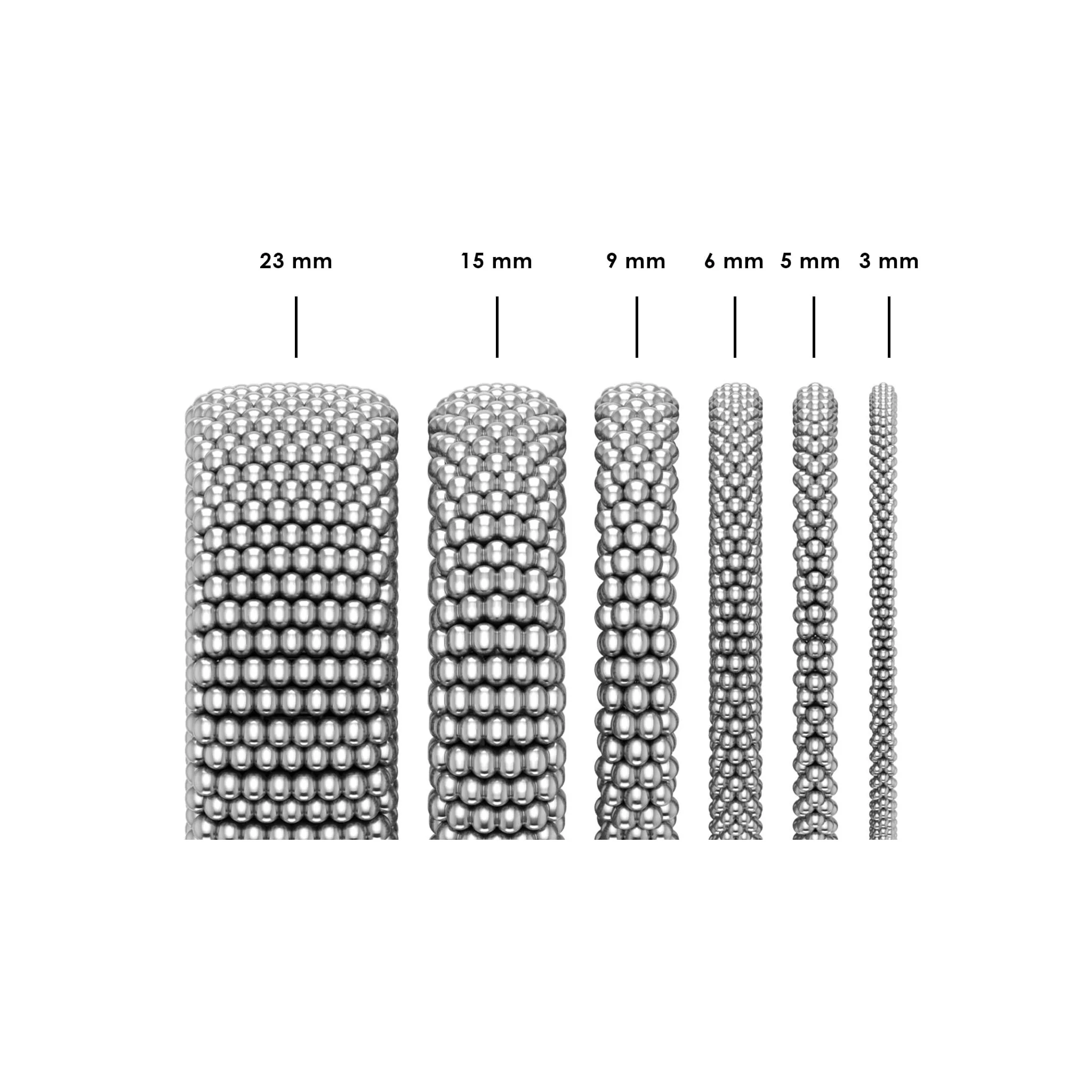 Caviar Spark Three Station Diamond Circle Caviar Bracelet | 6mm