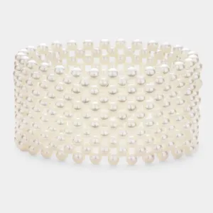 Ceam Pearl Stretchable Bridal Bracelet | Wedding Bracelet | 468273