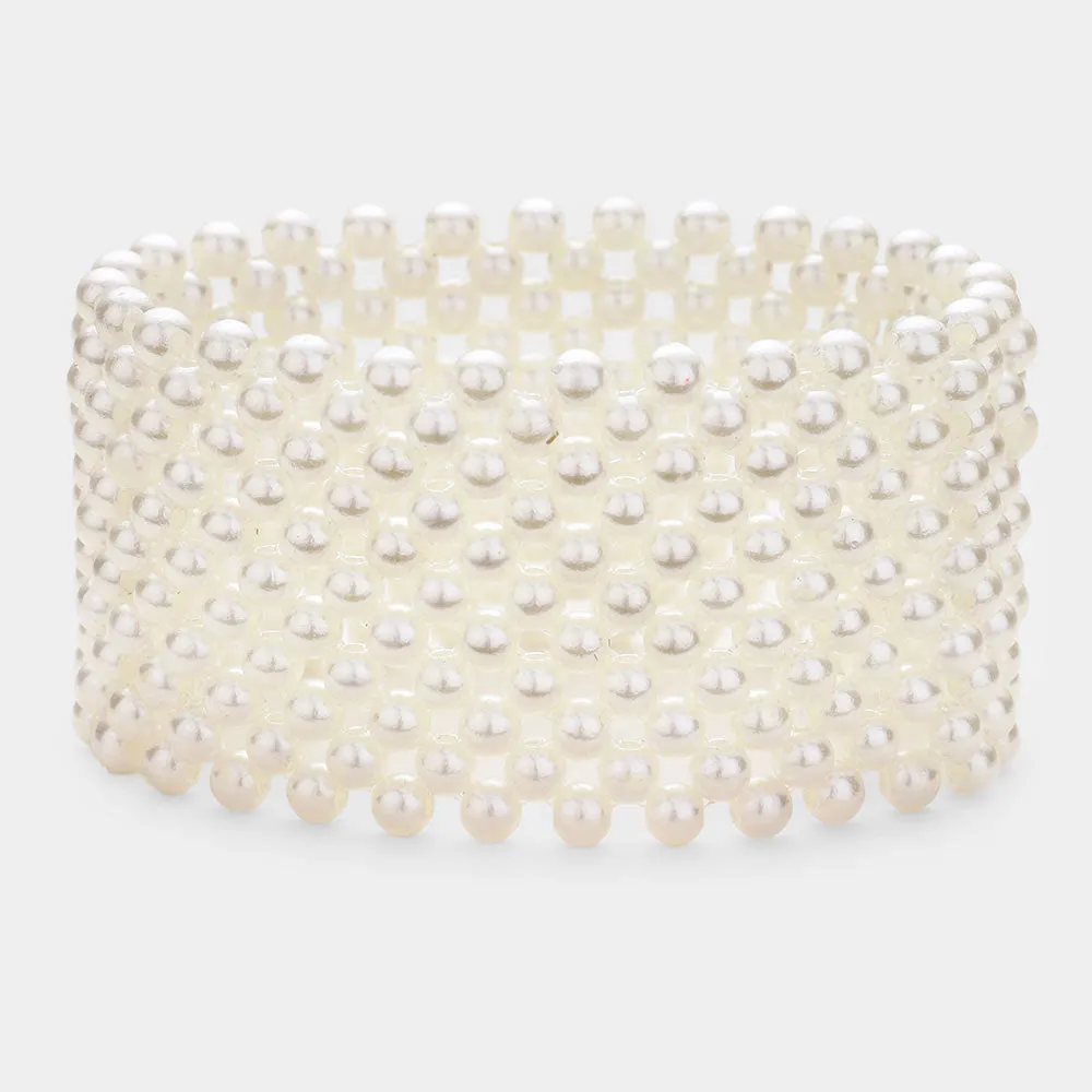 Ceam Pearl Stretchable Bridal Bracelet | Wedding Bracelet | 468273